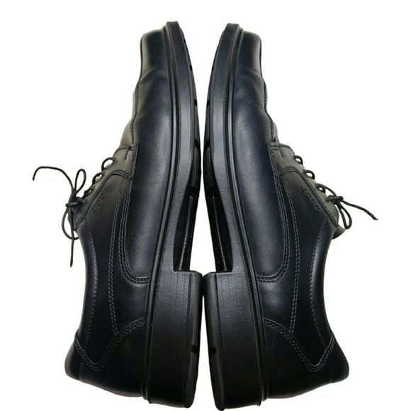 ECCO Helsinki Men\'s Black Leather Lace Up Bicycle Toe Oxford Shoes 47 US 13